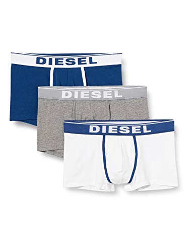 Diesel UMBX-DAMIENTHREEPACK, Calzoncillo para Hombre, Multicolor (Bright White/Estate Blue/Dark Grey Melange E4120/0jkkc), S, Pack de 3