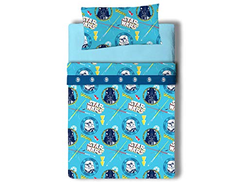 Disney Star Wars Doodle Juego Sábanas de 3 Piezas para Cama 105, Cotton, Multicolor