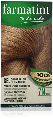 Farmatint Gel 7N Rubio | Color Natural y Duradero | Componentes Vegetales y Aceites Naturales | sin Amoníaco | sin Parabenos | Dermatológicamente Testado