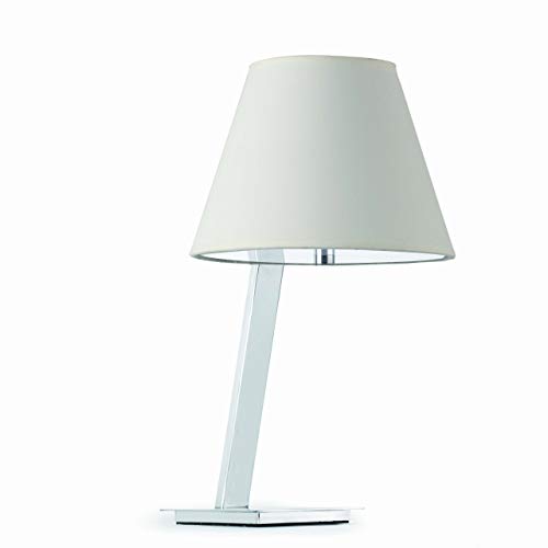 Faro Barcelona 68500 - MOMA Sobremesas y lámparas de pie, 60W, acero, pantalla textil blanca, difusor pvc opal, color blanco