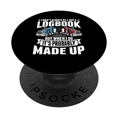 Funny Trucker Logbook Truck Driving Tractor Trailer PopSockets PopGrip: Agarre intercambiable para Teléfonos y Tabletas