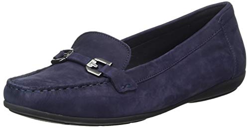 Geox D ANNYTAH Moc A, Mocasines Mujer, Azul (Dk Blue C4007), 35 EU