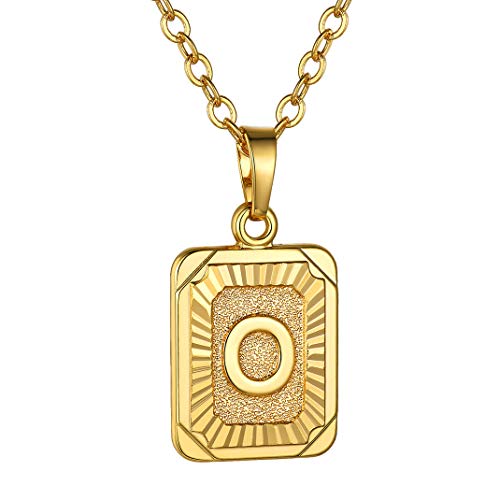 GoldChic Collar O Dorado Mujer Colgantes Letras Oro enchapado Collar Hombre O