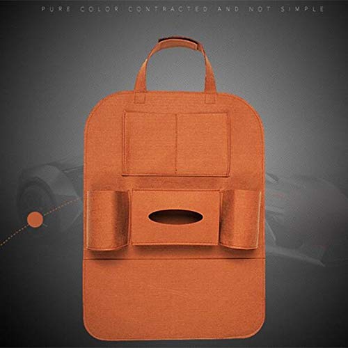 HMSCC Bolsa asiento trasero del coche cubierta de asiento de coche bolsa de almacenamiento caja de pañuelos Revista Copa Food Teléfono asiento trasero organizador ( Color : Marrón , Size : 1 )