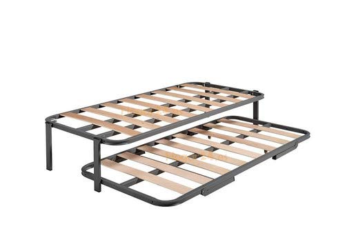 Hogar 24 Cama Nido con 2 Somieres, Estructura Reforzada Doble Barra Superior + Patas, 80x180cm