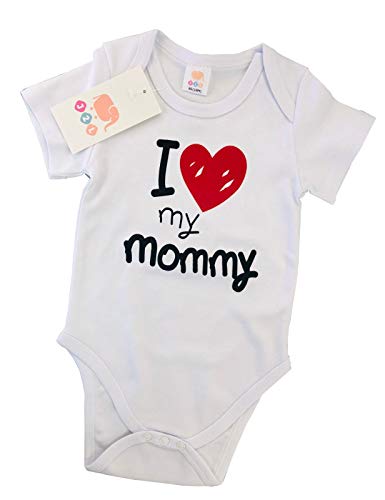 J2L I Love My Mommy - Body para bebé (100% algodón, 3-24 meses) Blanco 24 meses