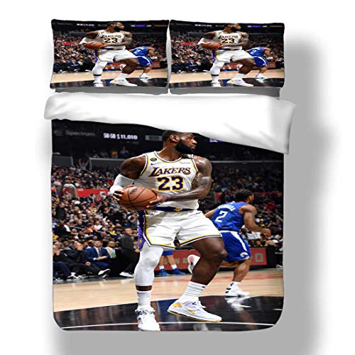 Juego de funda nórdica Asociación Nacional de Ropa de Cama para Jugadores de Baloncesto Playoffs Finales Allstar Super Star Driving To The Hoop One-One-One Defense Edredón con 2 fundas de almohada Sem