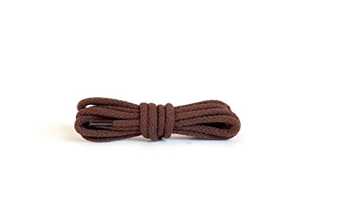 Kaps Cordones redondos, cordones de algodón 100% duraderos, hechos en Europa, 1 par, colores y longitudes(60 cm - 3 a 4 pares de ojales / 76 - marrón)