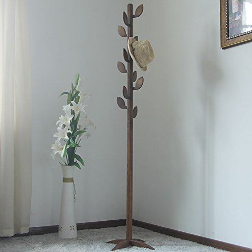 LFF-perchero Vertical de Madera sólida Percha de Piso de Roble Blanco 45 × 45 × 186cm Percha Moderna Simple de la Hoja del Dormitorio (Color : Antiguo Color)