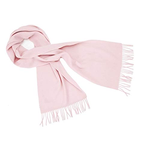 Lona Scott – Pure Cashmere Bufanda – Plain Rosa rosa pastel 160x30 cm