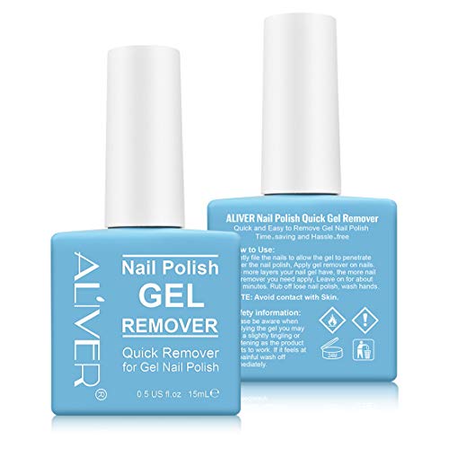 Magic Nail Gel, 2 Piezas de Removedor de Esmalte de Uñas Mágico, Profesional Elimina el Esmalte de Gel Remojo en 3-5 Minutos, Fácil y Rápidamente, NO Dañe Sus Uñas (2x15ml)