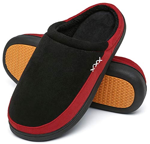 Mishansha Zapatillas de Estar Invierno Felpa Mujer Suave Espuma de Memoria Pantuflas Felpa Interior Slippers Rojo C, Gr.38 EU