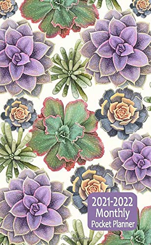 Monthly Pocket Planner 2021-2022: Two-Year Calendar 24- Month Organizer for Purse JANUARY 2021 - DECEMBER 2022 | Succulent Garden Design (Small Calendar)