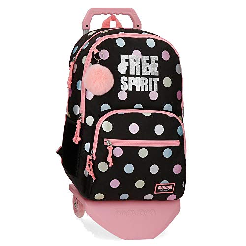 Movom Free Dots Mochila Doble Compartimento con Carro Negro 33x44x13,5 cms Poliéster 25.25L