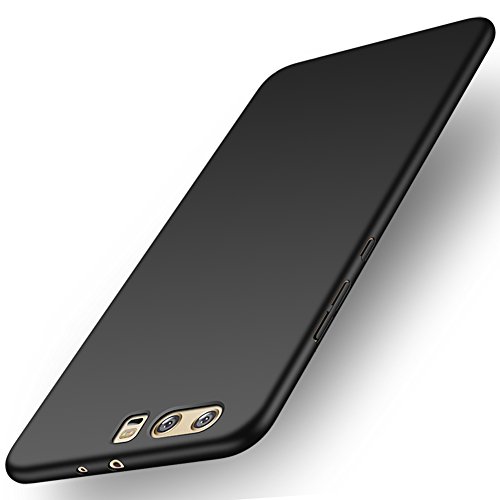 ORNARTO Funda Huawei P10, HW P10 Carcasa [Ultra-Delgado] [Ligera] Mate Anti-arañazos y Antideslizante Protectora Sedoso Caso para Huawei P10(2017) Negro