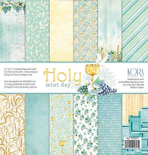 Pack de 12 Papeles (12"x12"/30,5x30,5cm) - Holy Mint Day