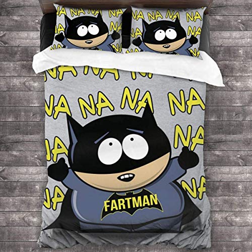 Qoqon Fartman South Park Juego de Cama de 3 Piezas Funda nórdica Juego de Cama Decorativo de 3 Piezas con 2 Fundas de Almohada