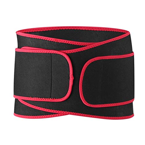 SALUTUYA Buena Elasticidad Cinturón de Cintura para Fitness Soporte de Cintura Agradable a la Piel Tejido Mercerizado, para Fitness(Black Red Edge L)