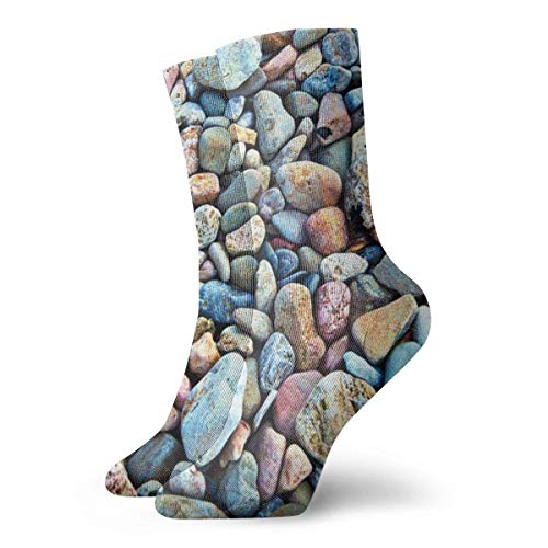 shenguang Calcetines deportivos diseño de piedra, calcetines deportivos informales para trabajo, que absorben la humedad, calcetines informales cómodos y transpirables de corte bajo, Unisex-adul