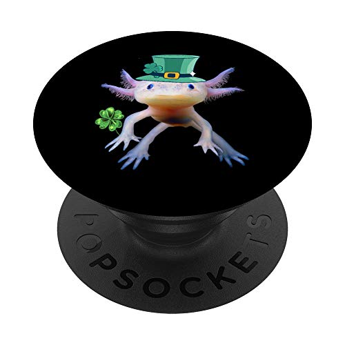 St. Patrick's Axolotl Mexican Walking Fish Amphibian Axolotl PopSockets PopGrip: Agarre intercambiable para Teléfonos y Tabletas