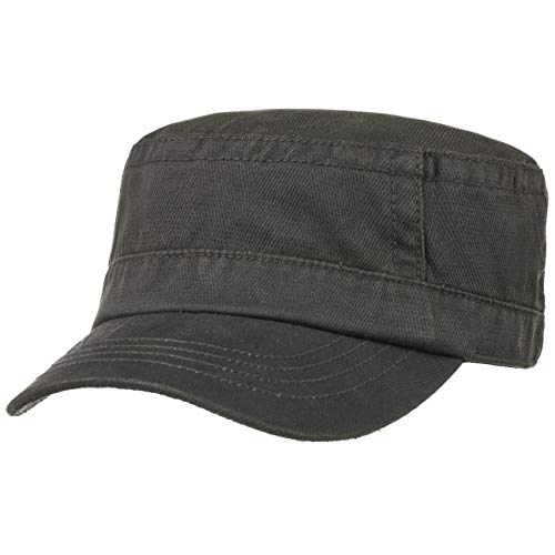 Stetson Gorra Militar Cotton-Mix Hombre - de Sol Verano con Visera, Cerrado por atrás, Visera Primavera/Verano - XL (60-61 cm) Verde Oliva Oscuro