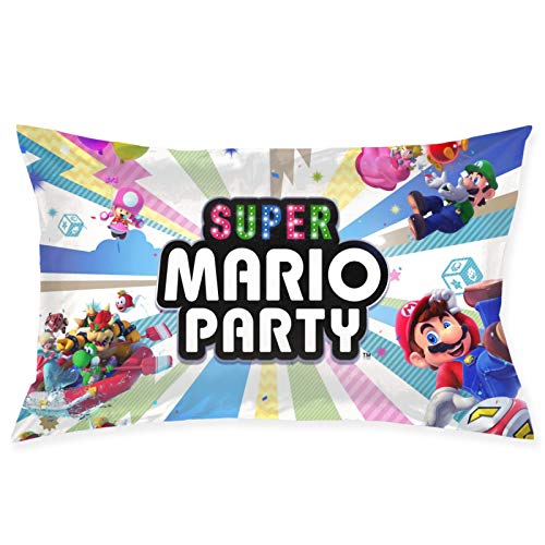 Super Mario Party Funda de cojín decorativa para el hogar, sofá, cama, silla, sofá, funda de almohada lisa, 50,8 x 76,2 cm