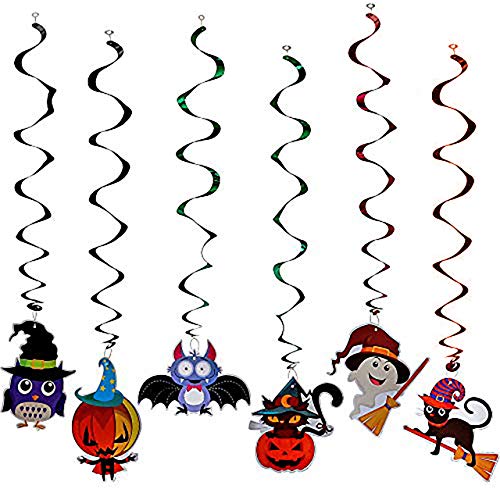 THE TWIDDLERS 36 Decoraciones Colgantes para Techo de Halloween - 6 Diseños Diferentes para Cielo Razo Casa Fiestas de Halloween- Decoración Festiva