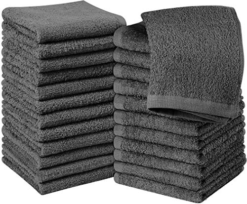 Utopia Towels - 24 Toallas para la Cara de algodón, Paños de algodón (30 x 30 cm) (Gris)