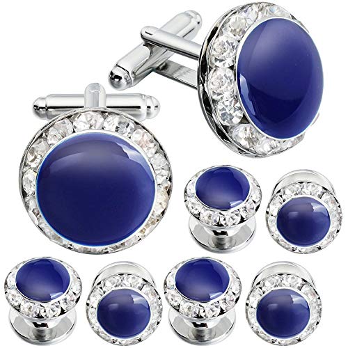 weichuang Gemelos de esmalte y cristal para hombre, diseño de camisa de esmoquin de moda, para regalo de boda, 4 colores disponibles (color de metal: 400541)