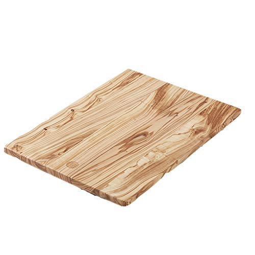 WeiLuShop Tabla de Cortar de Madera, Tabla de Cortar sólida de Madera de Olivo Tabla de Cortar Cuadrada Antideslizante para Preparar Ingredientes de Cocina: Fruta, Verduras, Carne, Pan, Queso