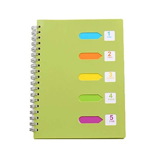 WYH Composition B5 - Cuaderno espiral A5 con rayas en espiral, perfecto para uso en casa y oficina (color verde, tamaño: B5)