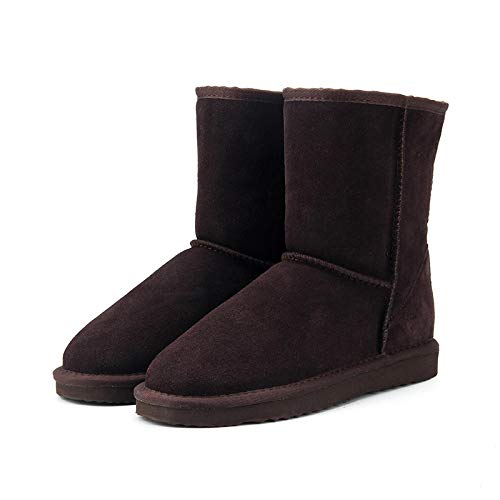 Zapatillas casa Botas De Nieve Clásicas Mujer Calzado De Invierno Cálido para Mujer Talla Grande 10 Chocolate