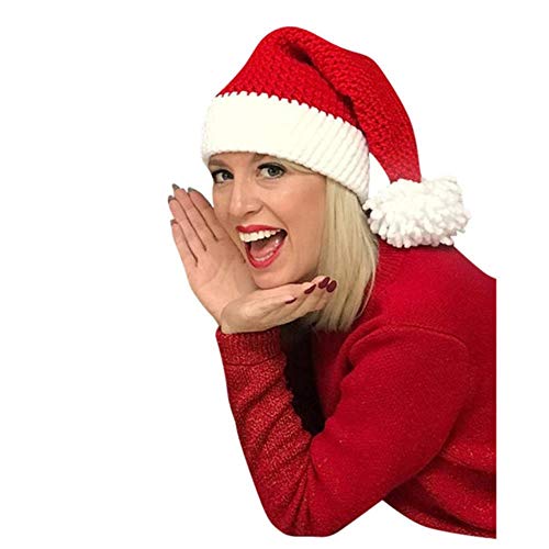 zpangg Sombrero de Papá Noel Moda Unisex Sombrero de Navidad Barba Desmontable Gorro de Lana Caliente, C,