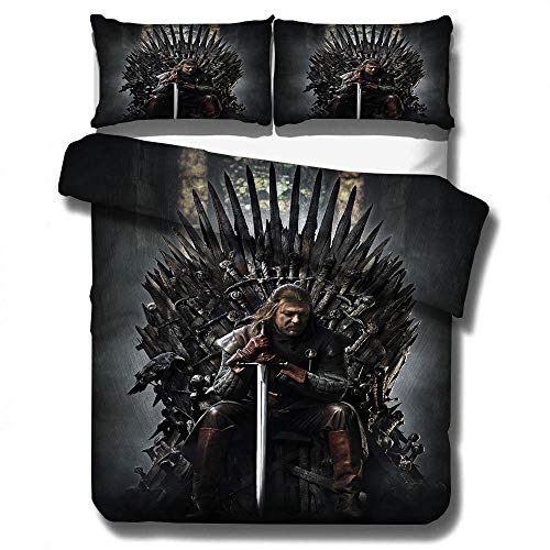 ZYNYHGS Juego de Tronos Fantasy Movie 3D Funda nórdica Juego de Cama, Cama Individual Cama Doble Ropa de Cama Suave y cómoda para Adultos y Adolescentes Textiles para el hogar-A_200x230cm (3pcs)