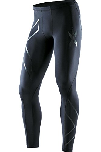 2XU - 3/4 Compression Tights Logo, Color Black/Blue, Talla XS