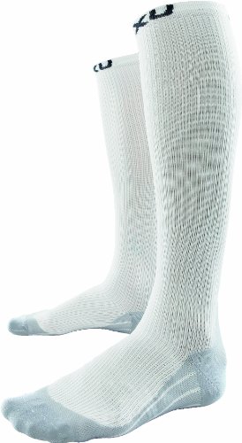 2XU - Calcetines para Mujer, tamaño M, Color Gris/Blanco