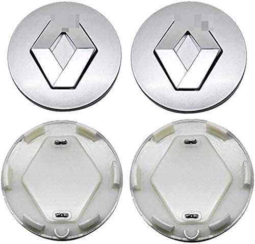 4 Uds 57mm Tapas centrales de Rueda de Coche Tapa Central de Rueda Emblema Insignia Cubierta a Prueba de Polvo, para Renault Clio 4 Megane 2 3 Laguna Duster Captur Fluence Kadjar Espace