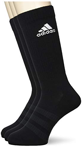 adidas CUSH CRW 3PP Socks, Unisex adulto, Black/Black/White, L