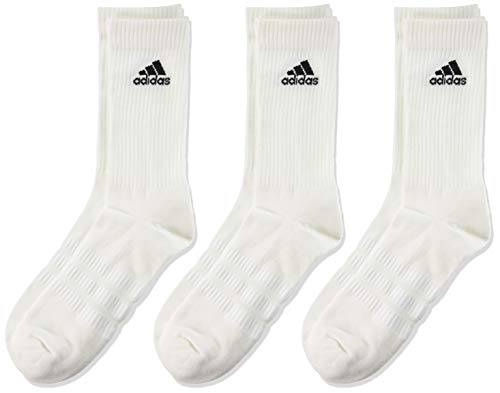 Adidas Cush Crw 3pp Socks, Unisex adulto, blanco (white/white/black), M