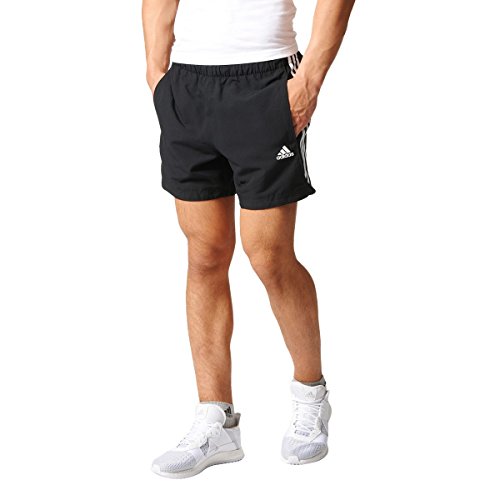 adidas ESS 3S Chelsea - Pantalón corto para hombre, color negro / blanco, talla M
