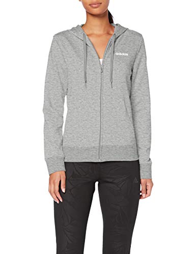 Adidas Essentials Solid HD Sudadera, Mujer, Gris (Medium Grey Heather/White), S