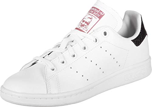 adidas Stan Smith J, Zapatillas Unisex niños, Blanco (Footwear White/Footwear White/Trace Maroon 0), 36 EU