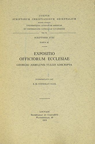 ANONYMI AUCTORIS EXPOSITIO OFF: (syr. II, 91), V. (Corpus Scriptorum Christianorum orientalium)