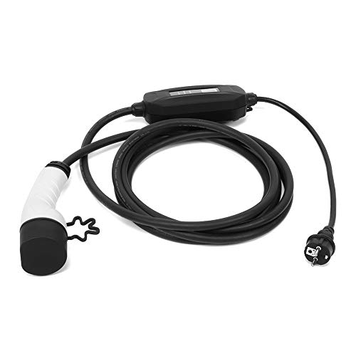 Cargador EVSE, 16A Cargador EVSE con cable de 16.4 pies Protección múltiple de carga rápida para vehículos eléctricos Vehículo doméstico Cargador EVSE EU 220V-250V