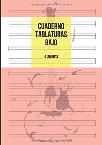 Cuaderno Tablatura Bajo: Tablatura de 4 cuerdas para Bajo, 11 Tablaturas por Página, 100 Páginas A4