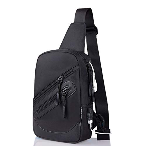 DFV mobile - Mochila Bolso Bandolera Nylon Compatible con Ebook, Tablet y para Energizer Ultimate U710S (2020) - Negra