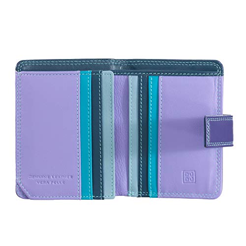 DUDU Cartera Mujer RFID pequeña de Piel colorada Porta Tarjetas Mauve