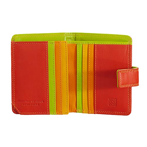 DUDU Cartera Mujer RFID pequeña de Piel colorada Porta Tarjetas Rojo