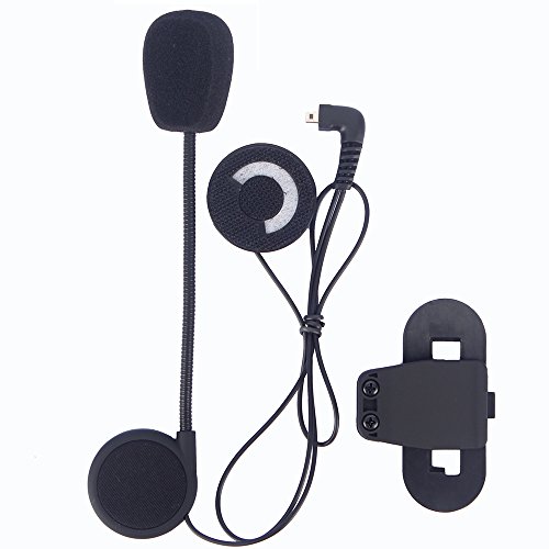 FDC – Micrófono + auriculares auricular y Clip accesorio Set para casco de moto Bluetooth interphone de comunicación de