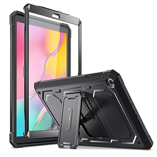 FINTIE Funda para Samsung Galaxy Tab A 10.1 2019 - Carcasa Dura con Soporte y Protector de Pantalla Incorporado para Modelo SM-T510/T515, Negro